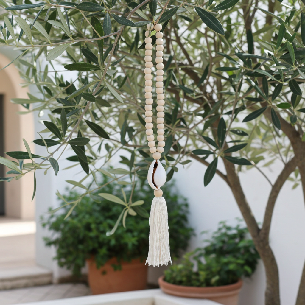 Decoratieve hanger tijgerschelp wit