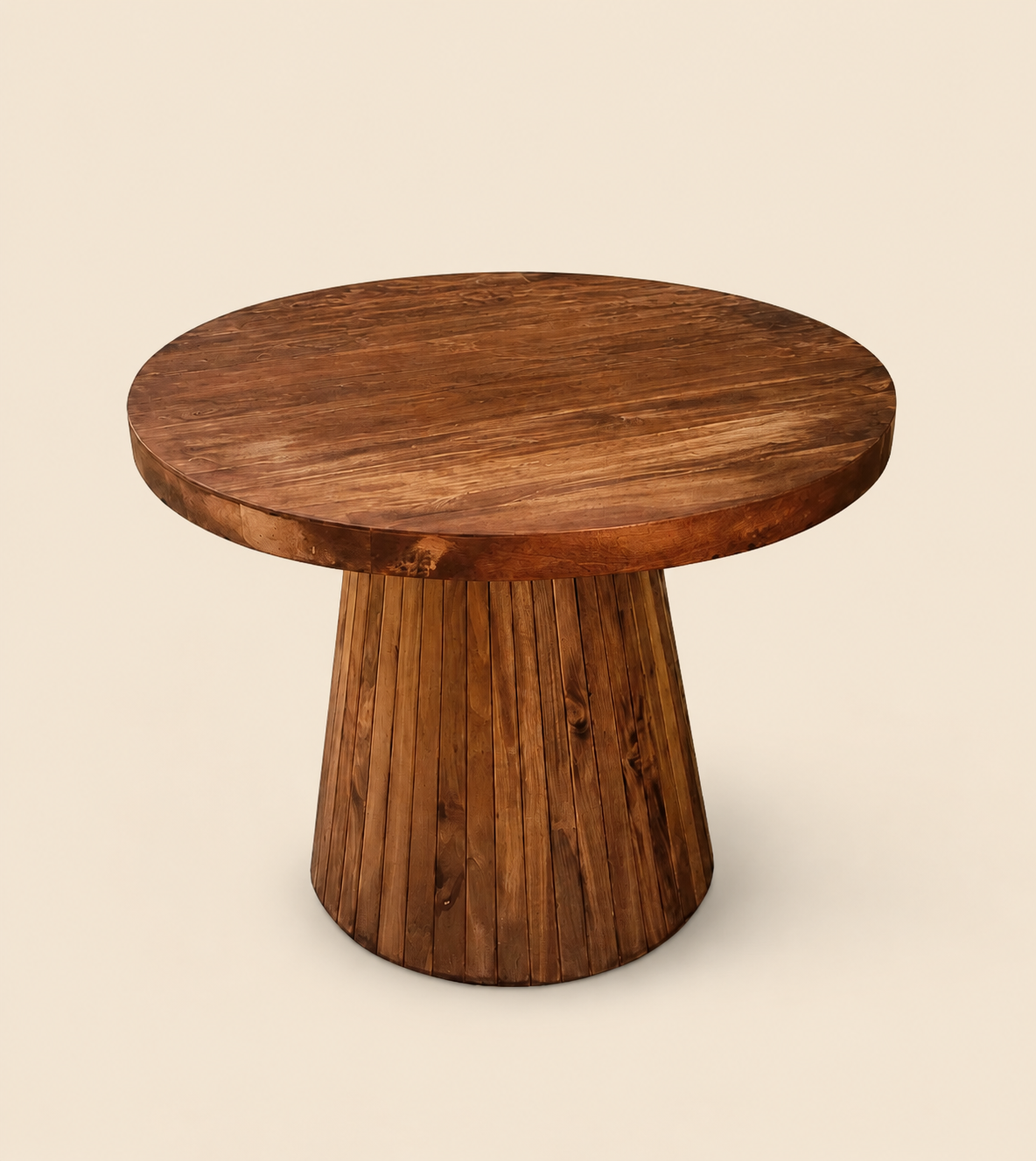 Ronde houten eettafel bruin