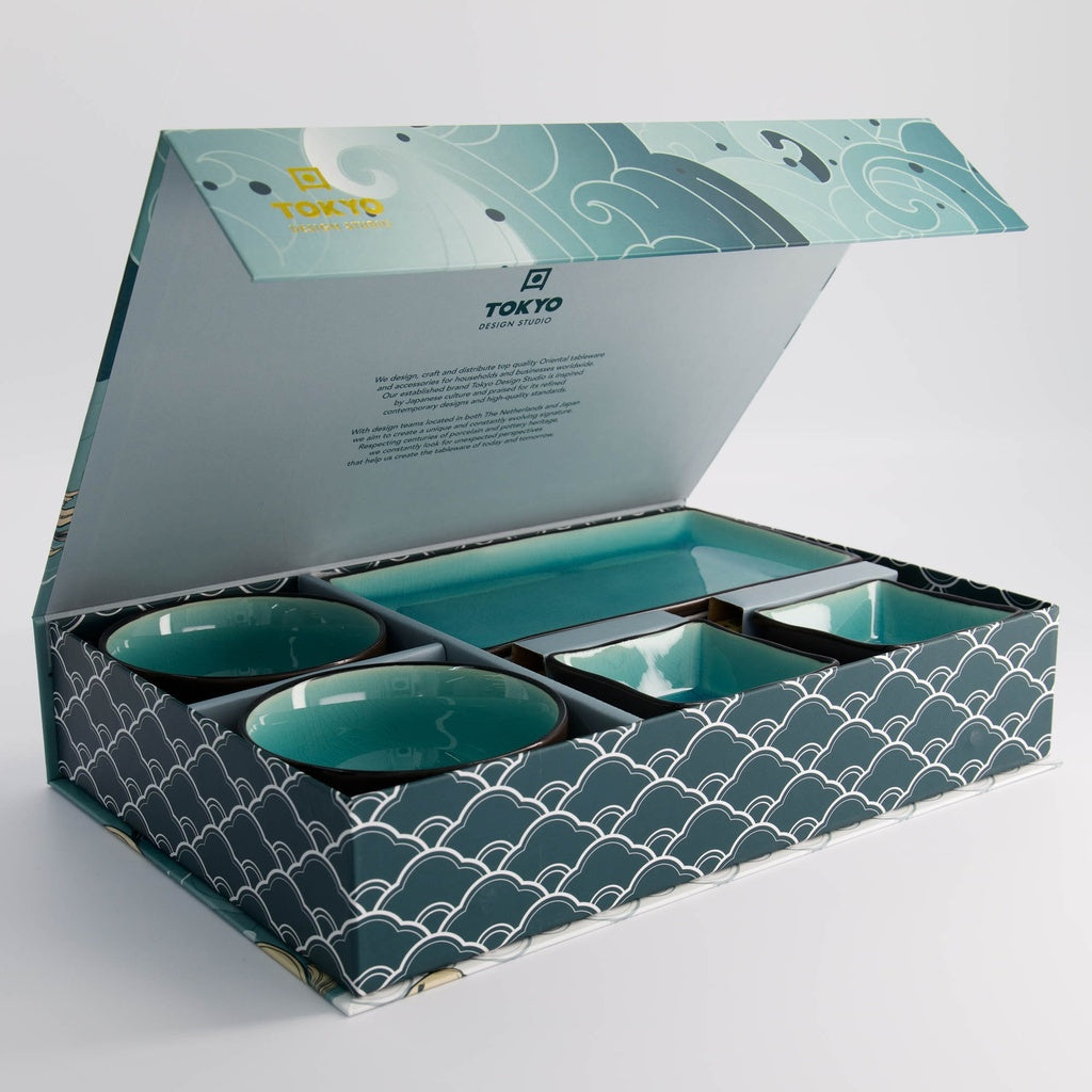 Turquoise giftset van 8 stuks, stijlvol en kleurrijk cadeau