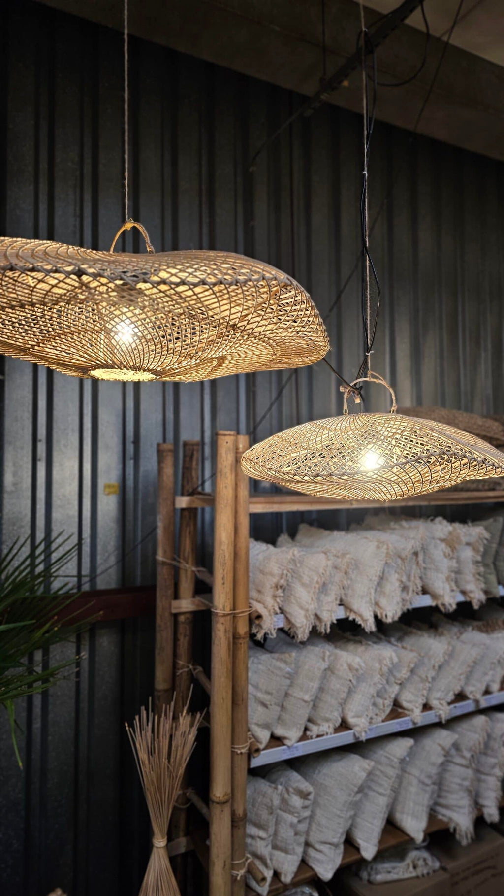 Rotan wand- of hanglamp 60cm