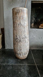 Boho Palmvaas White Carved