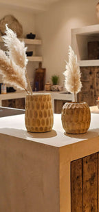 Houten vaas buts 25cm