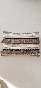 Jute kussen met franjes 40x60cm