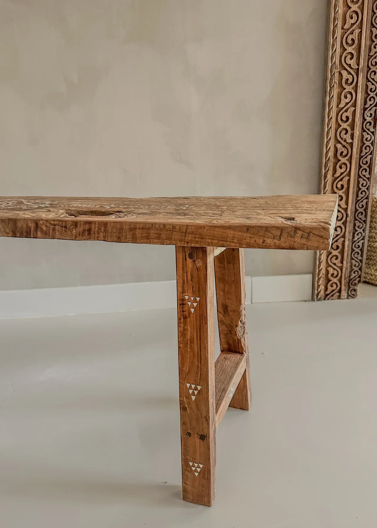 Teak houten bankje 120cm