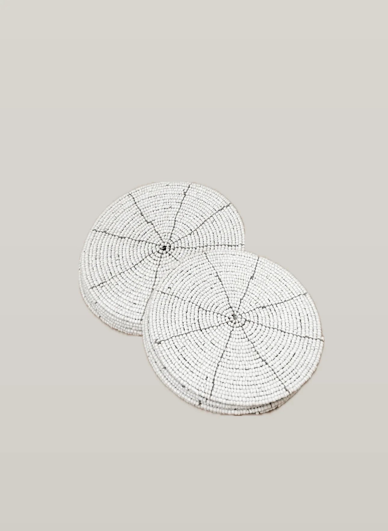 Glaskralen onderzetters wit (set van 4)