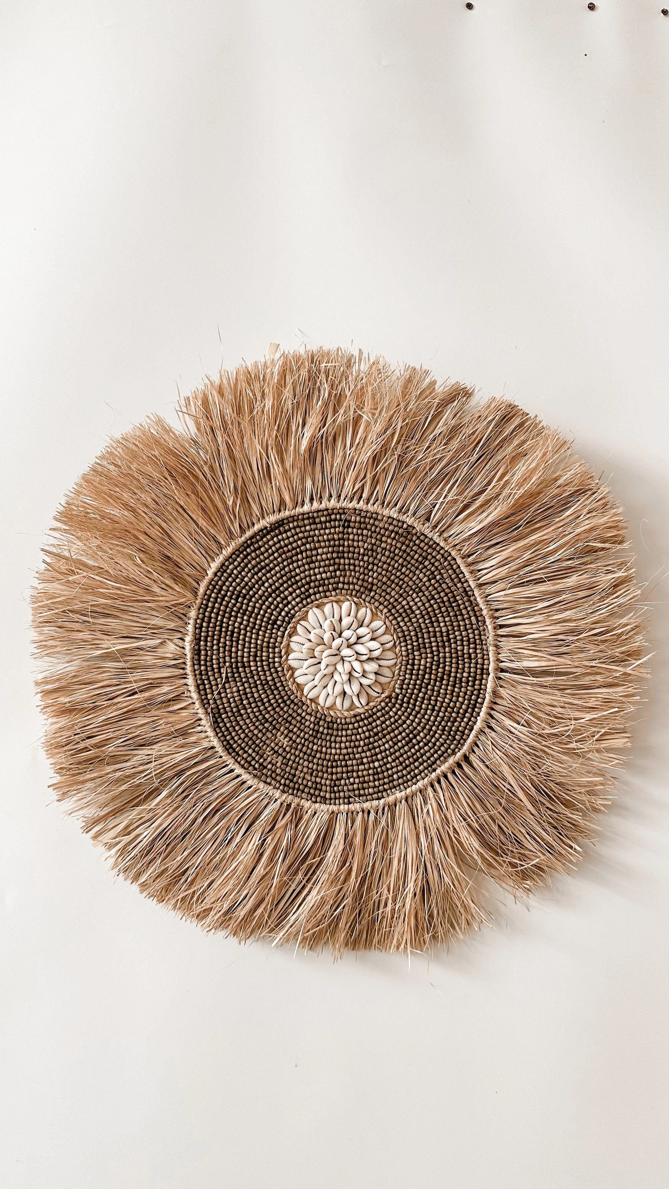 Wanddecoratie Raffia bruin