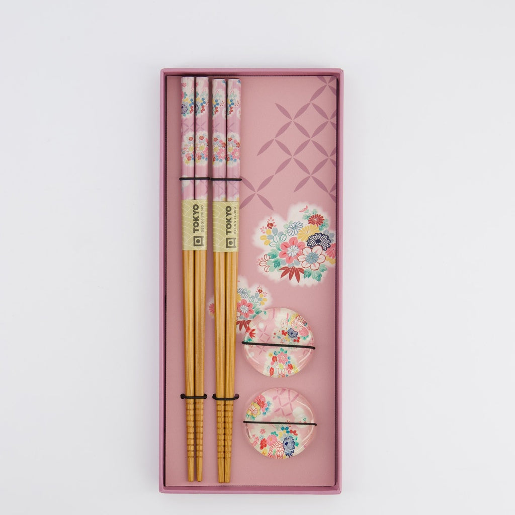 Chopstick Giftset Pink Flower