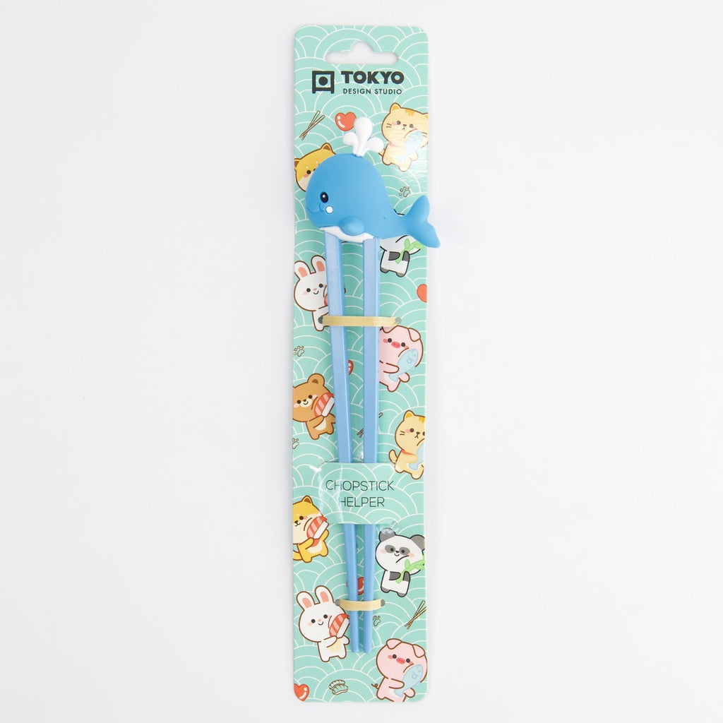 Kinderstokjes met blauwe walvis motief, leuk en kleurrijk cadeau voor kinderen