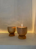 Teak houten kaars