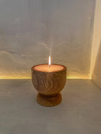 Teak houten kaars