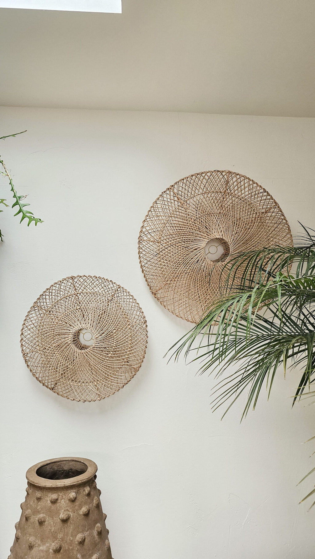 Rotan wand- of hanglamp 80cm