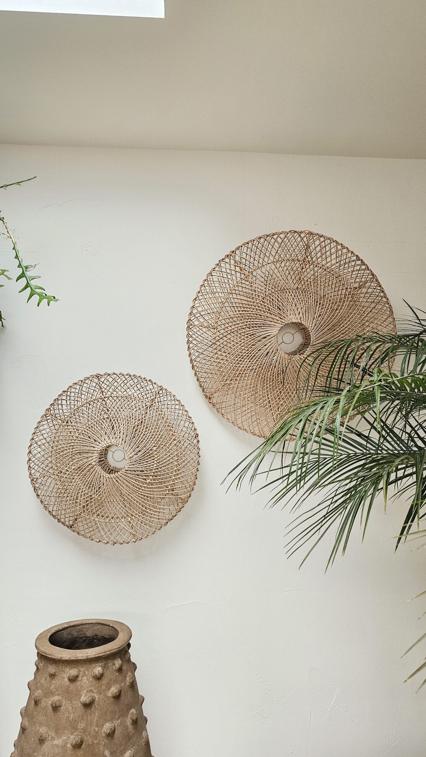 Rotan wand- of hanglamp 80cm