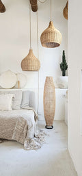 Staande open rotan lamp