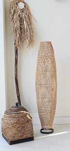 Staande open rotan lamp