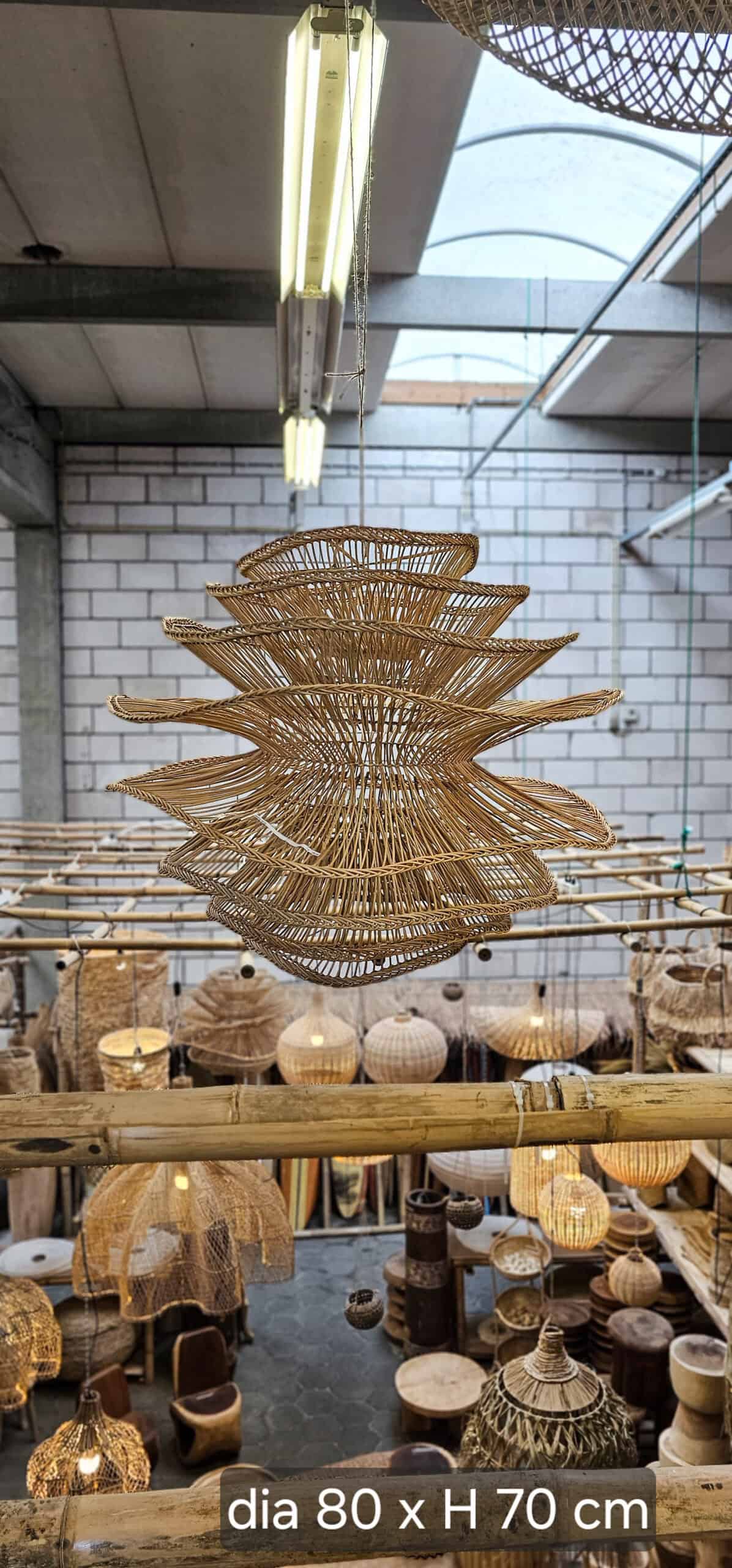 Organische rotan hanglamp xl