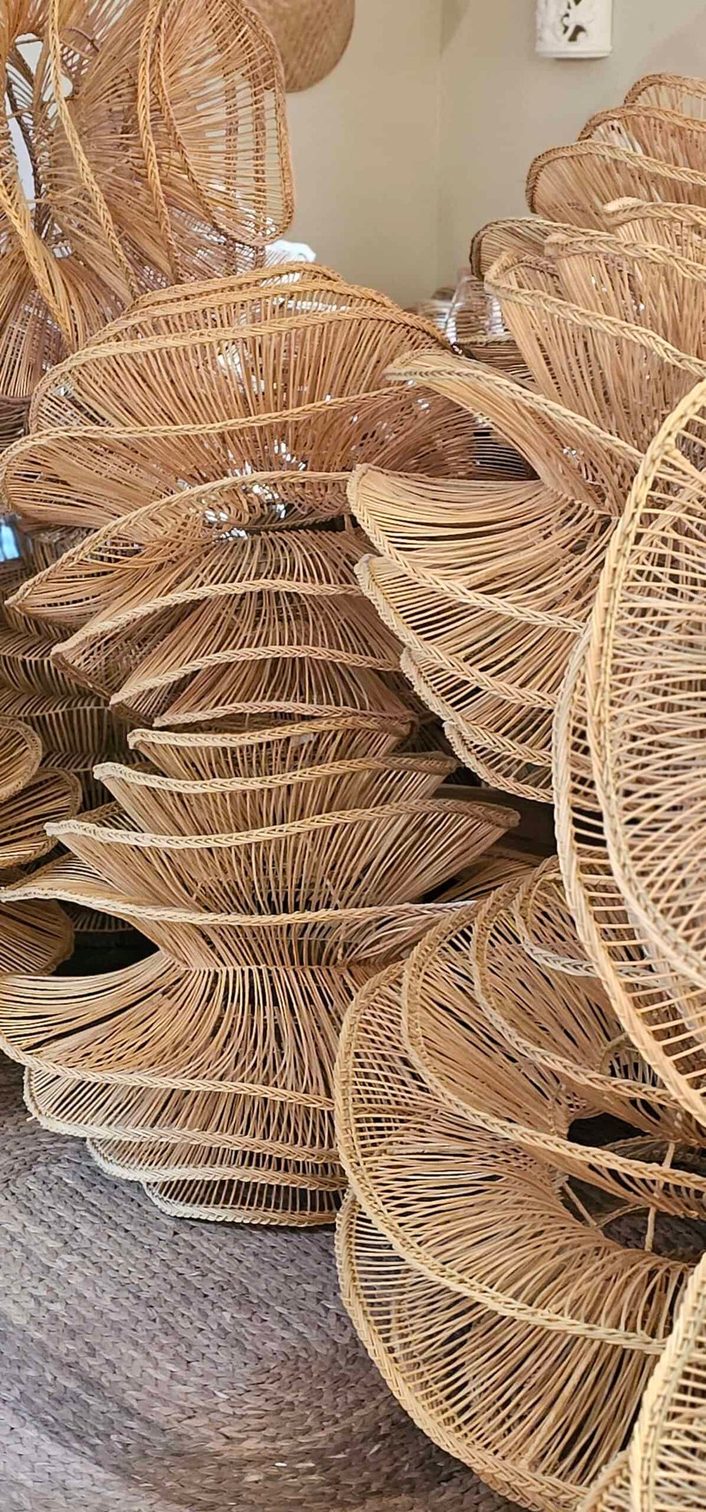 Organische rotan hanglamp xl