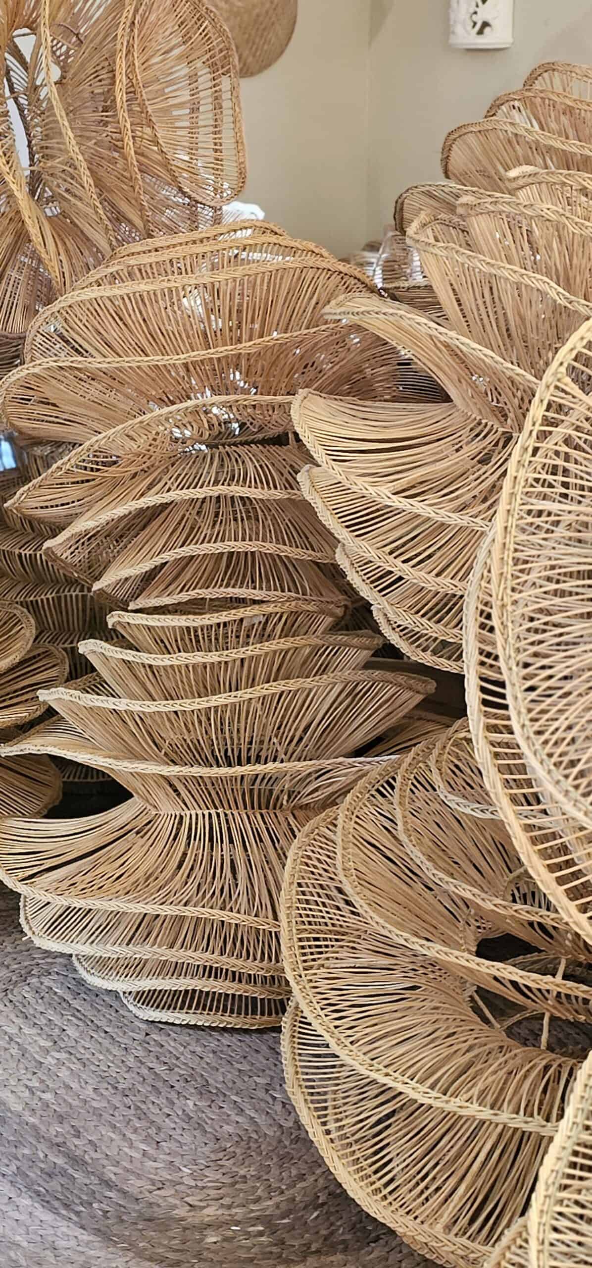 Organische rotan hanglamp xl