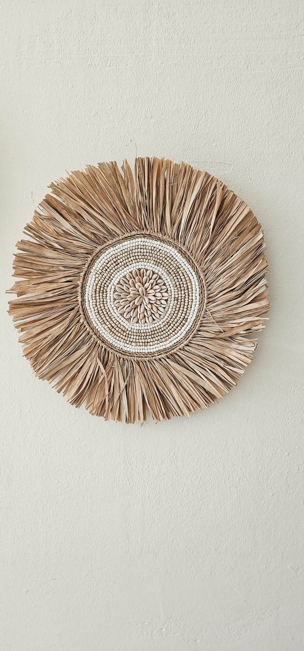 Raffia wanddecoratie summer
