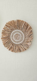 Raffia wanddecoratie summer
