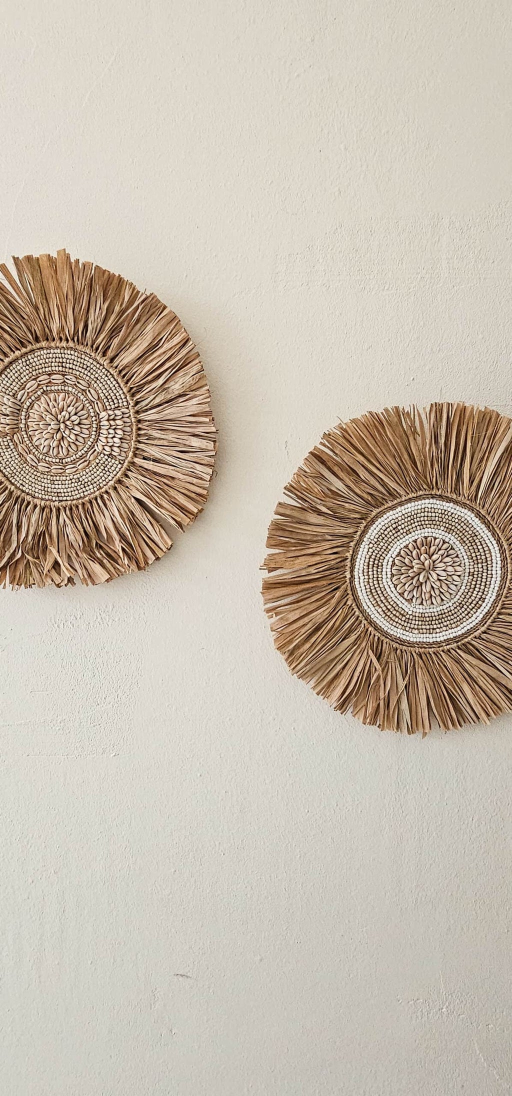 Raffia wanddecoratie summer