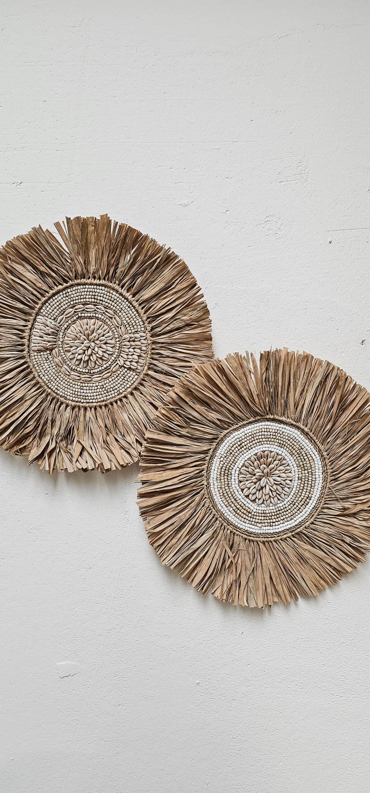 Raffia wanddecoratie summer