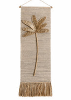 Wanddecoratie raffia palmboom