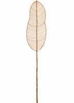 Groot decoratief bamboe blad op stok 200 cm, naturel, bohemian coastal Japandi interieur