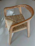 Teak stoel met gevlochten zitting