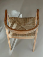 Teak stoel met gevlochten zitting