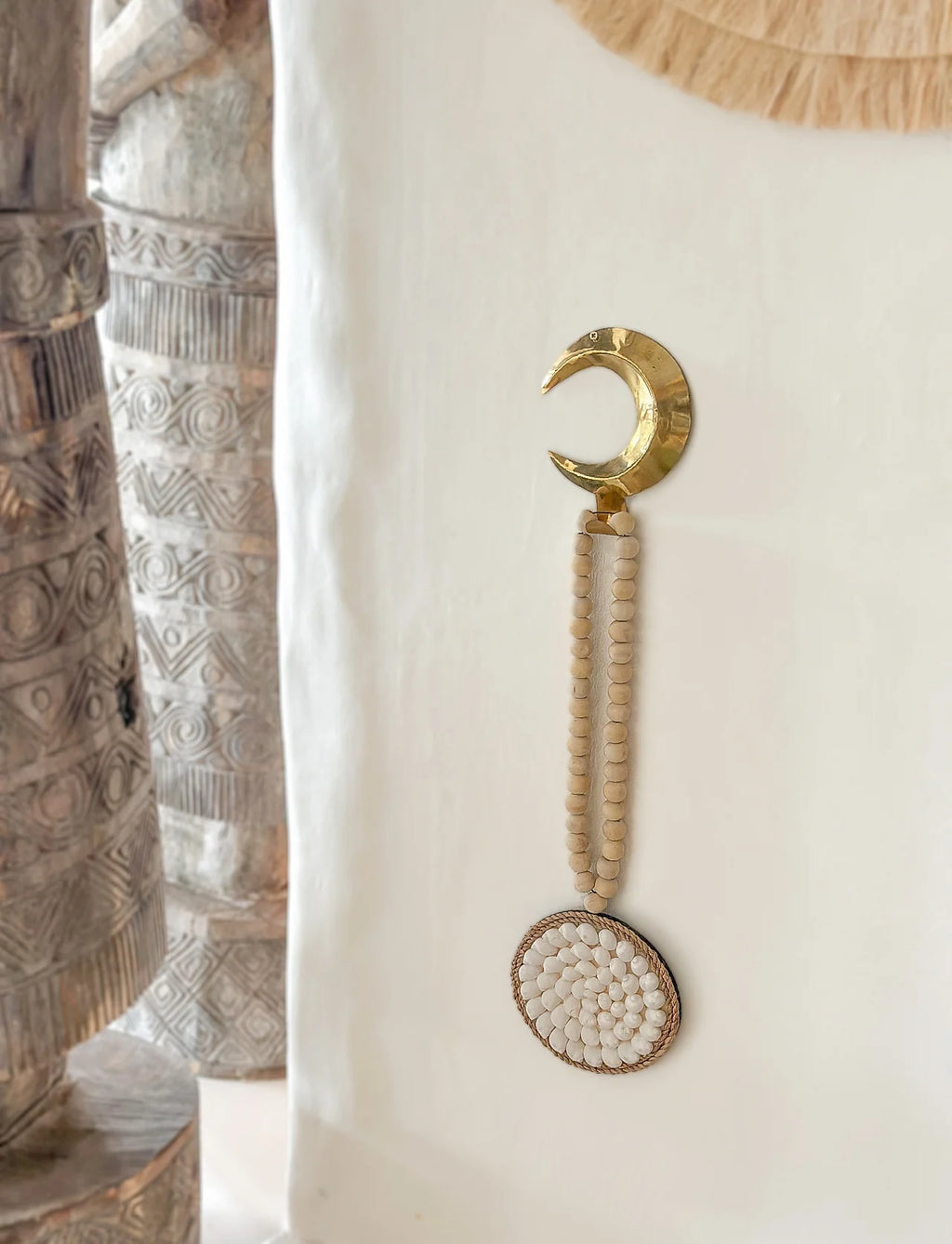 Decoratieve hanger witte schelpen cirkel