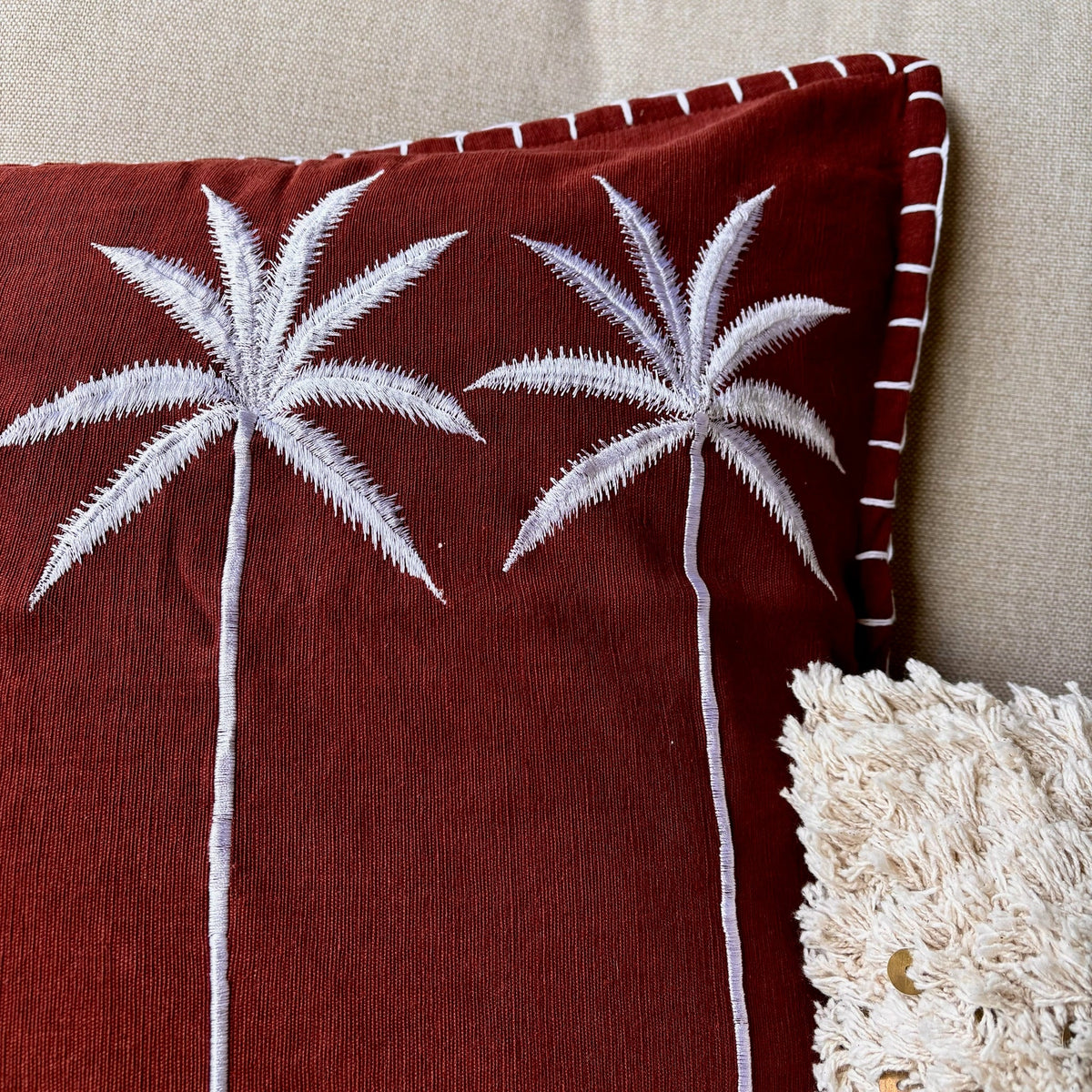 Kussen Bordeaux Palmtree
