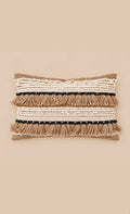 Jute kussen met franjes 40x60cm