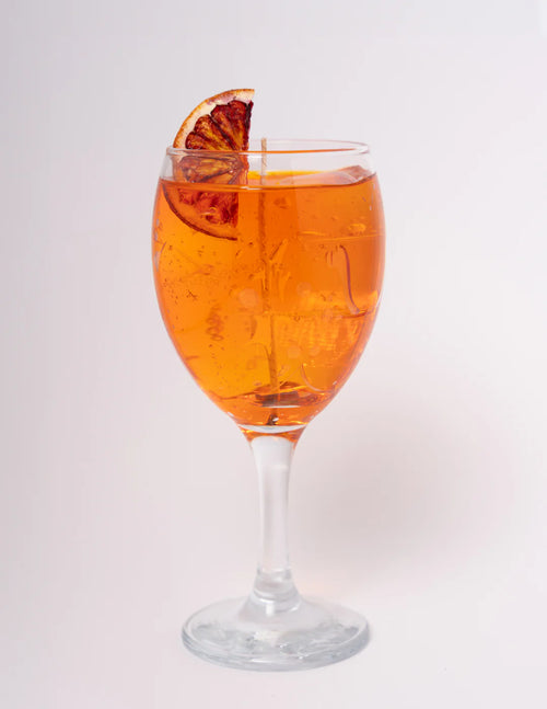 Aperol Spritz kaars - Handgemaakt
