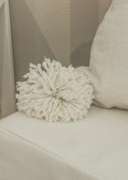 Pompom Kussen Wit 60x40cm