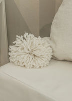 Pompom Kussen Wit 35x35cm