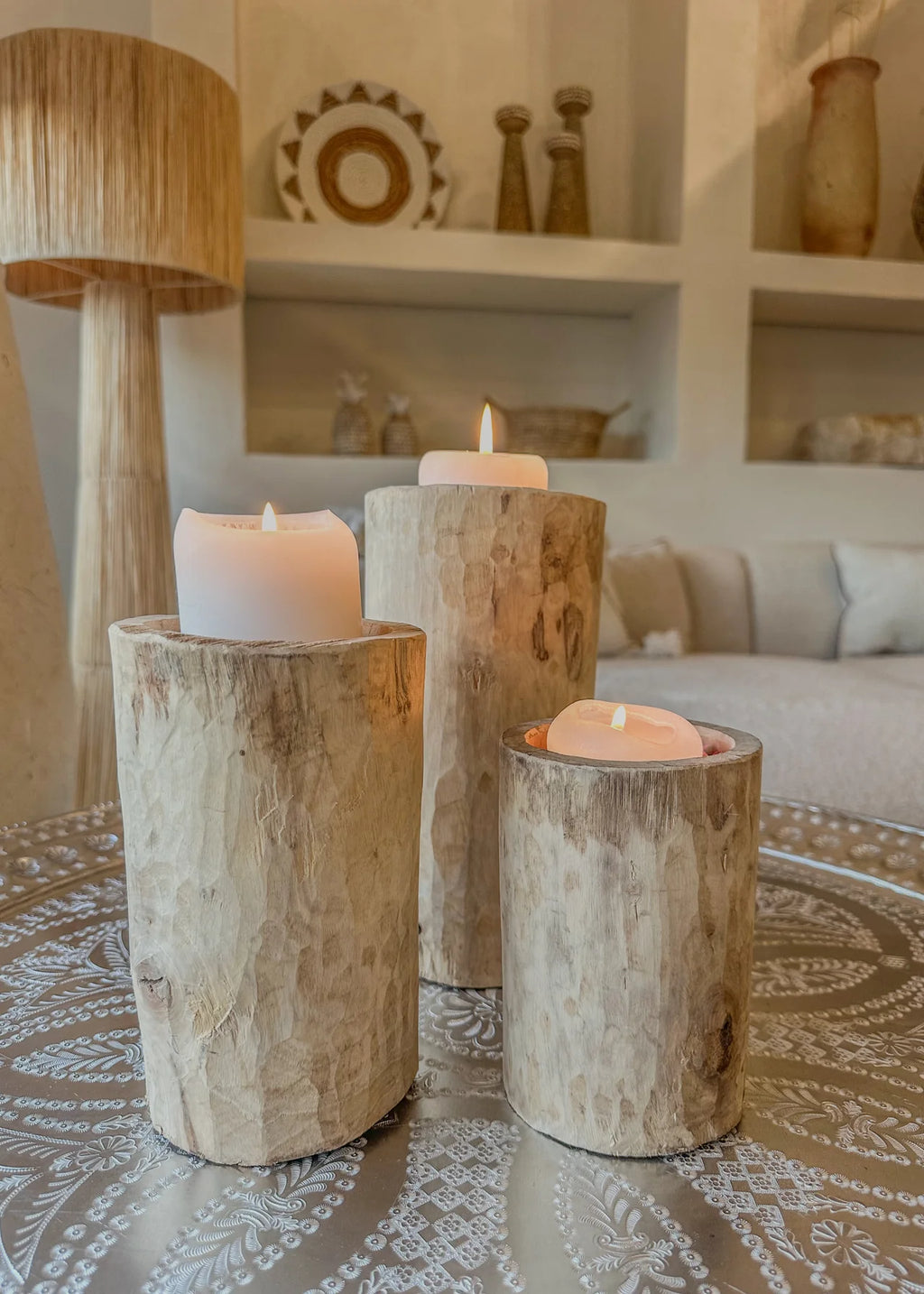 Handgemaakte massief houten vijzel uit Marokko
