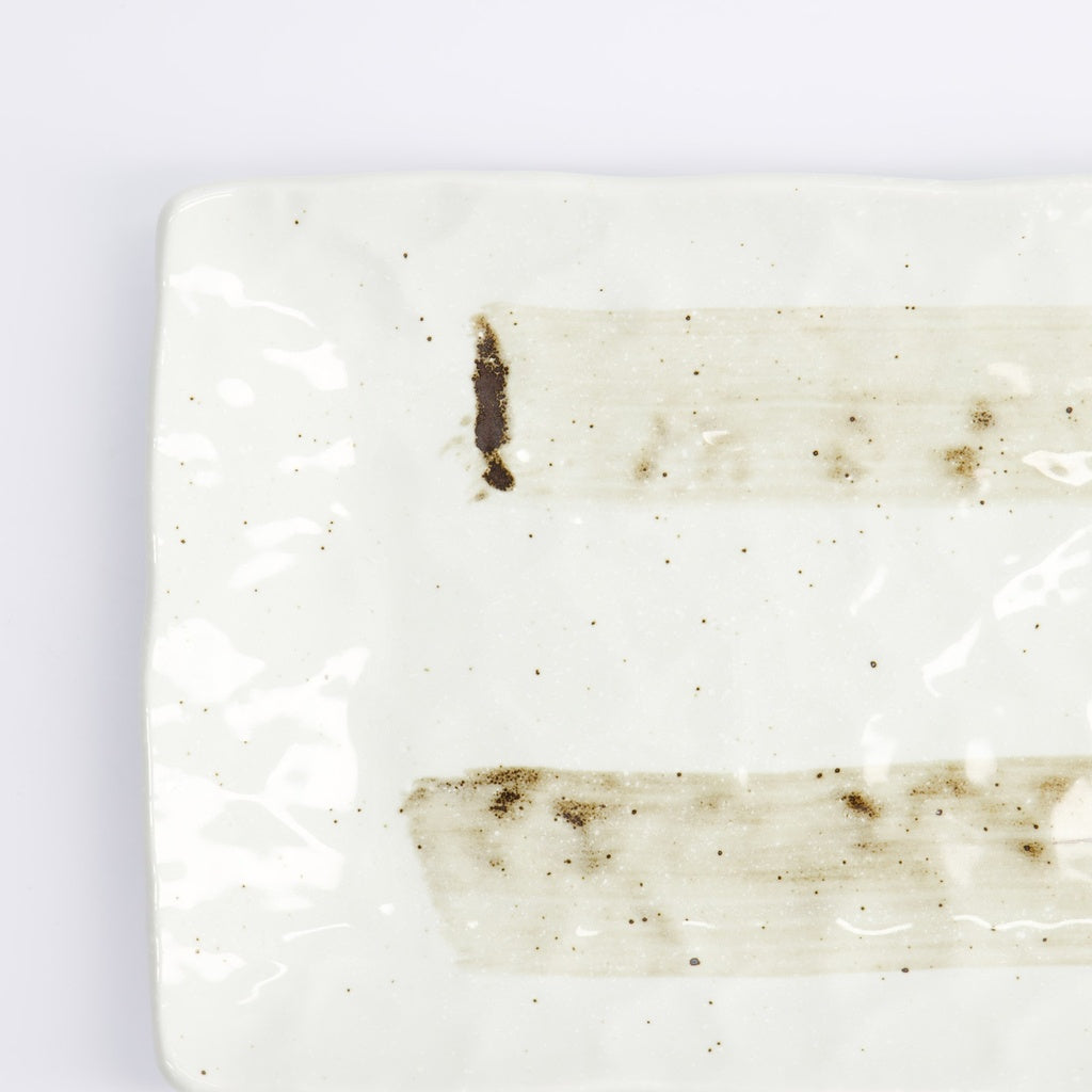 Mino Craft Rectangular Plate White