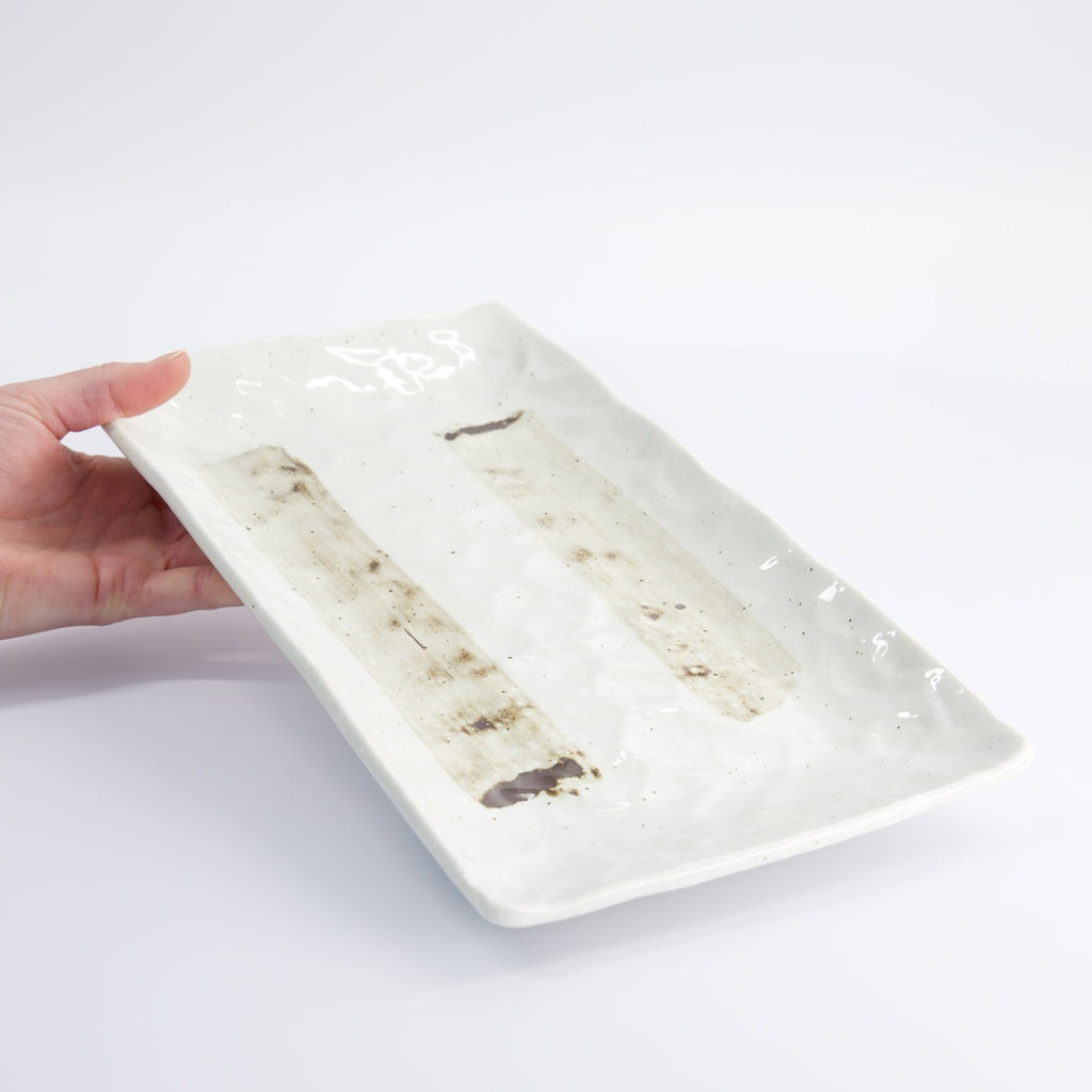 Mino Craft Rectangular Plate White