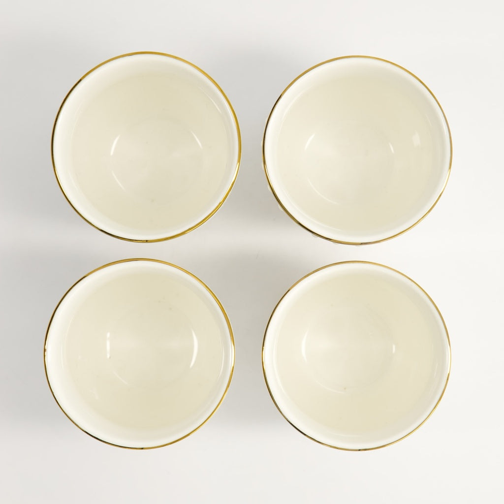 White & Gold Cup Set 4pcs