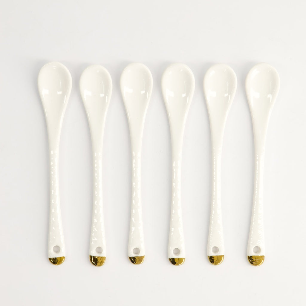 White & Gold Spoon Set 6pcs