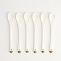 White & Gold Spoon Set 6pcs