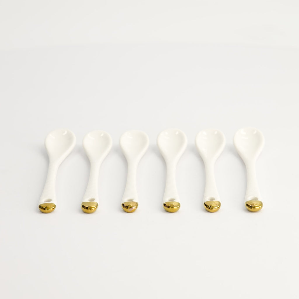 White & Gold Spoon Set 6pcs